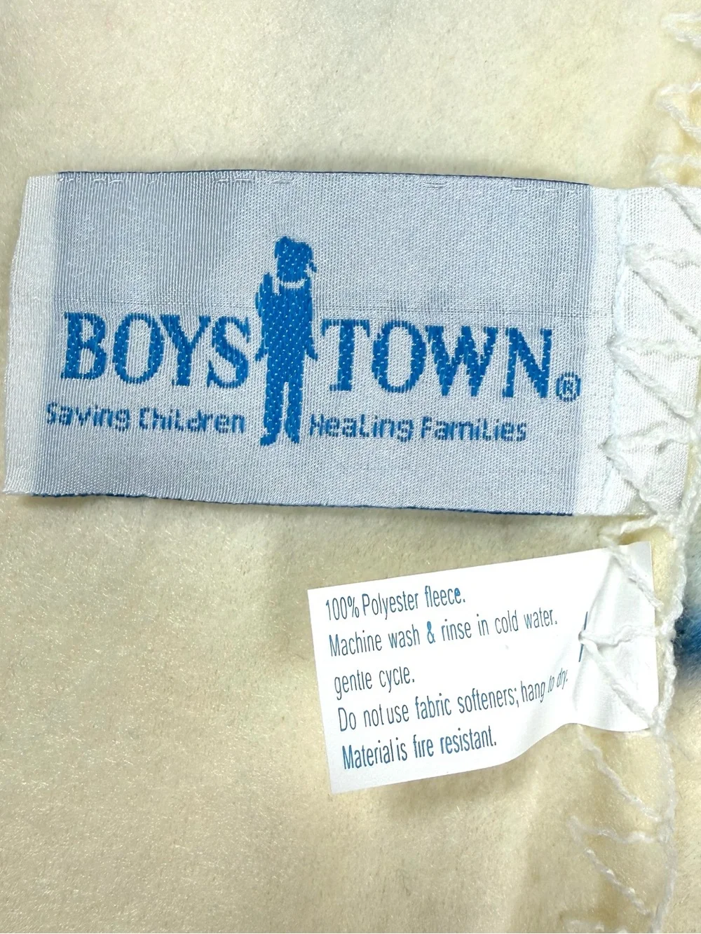 NWT VINTAGE NORMAN ROCKWELL Boys Town Fleece Throw Blanket Lay Me Down To Sleep